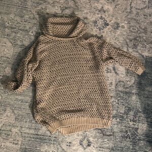 Lucky Brand Knit Cowl Neck Sweater - Beige and Black